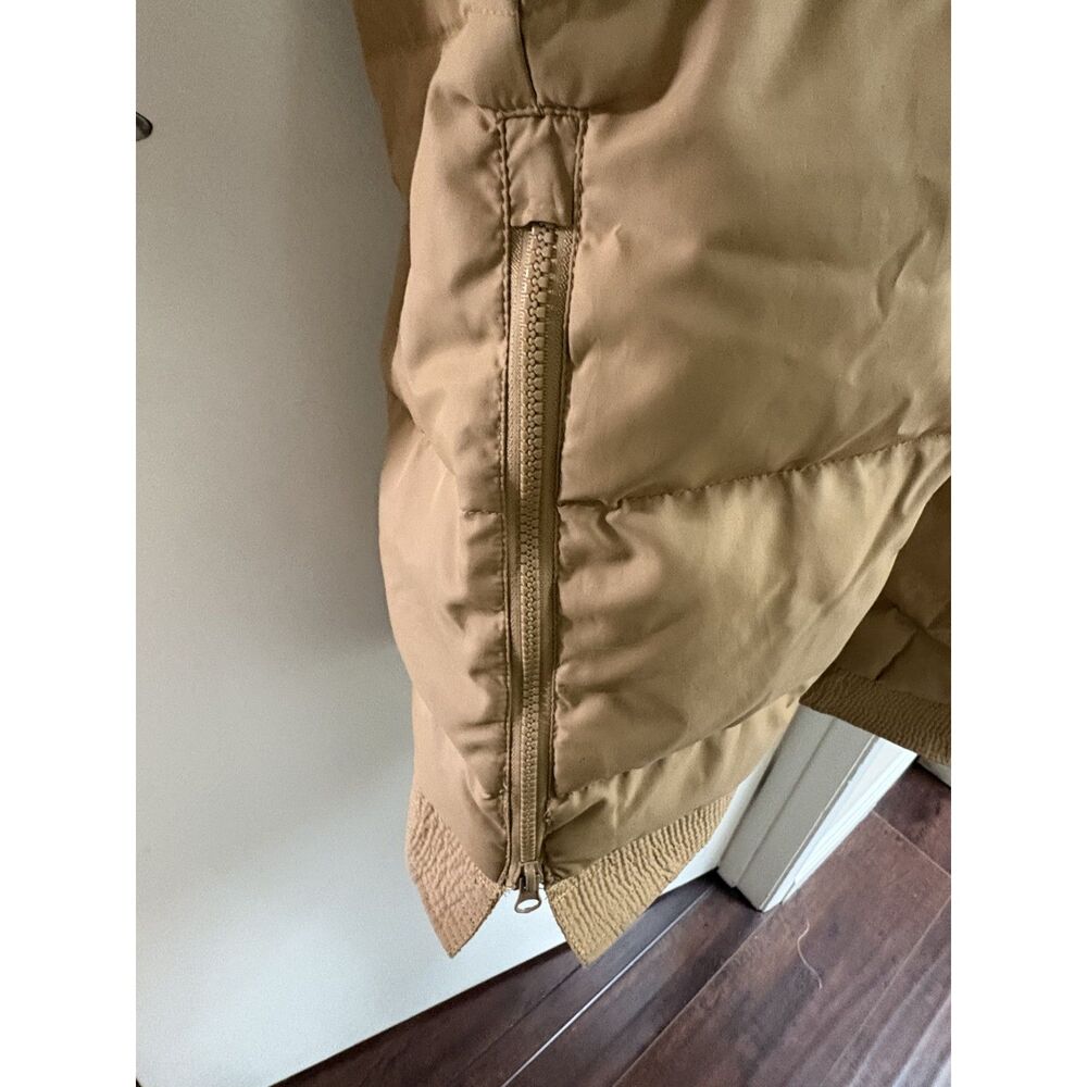 Vintage 90s Komitor Down Filled Long Puffer Jacket Tan Camel Winter Gorp Coat L - Picture 6 of 12